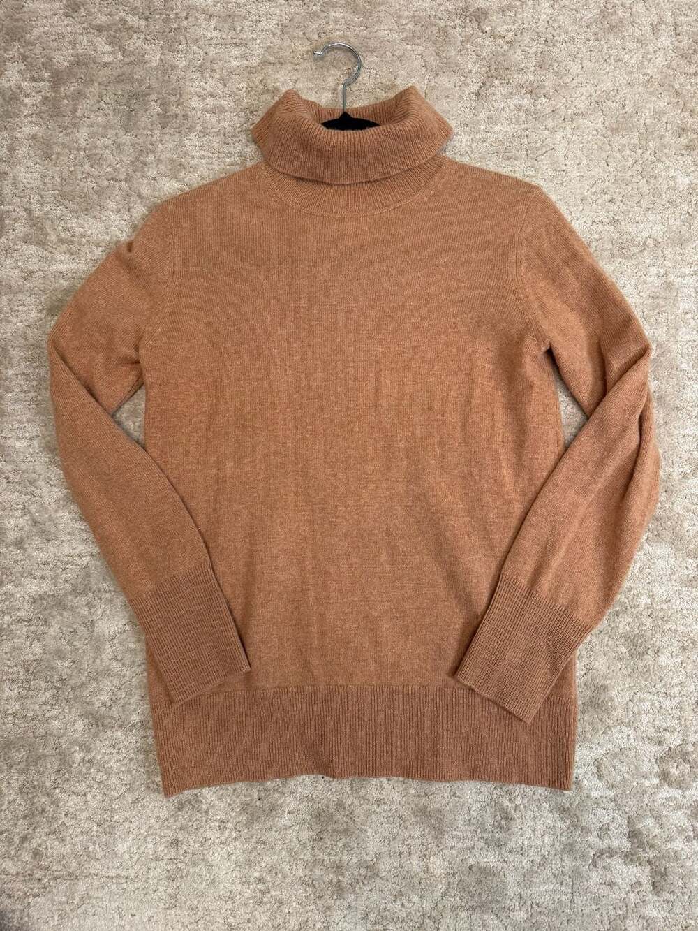 Halston 100% 2-Ply Cashmere Turtleneck Sweater Tan